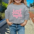 thumbnail image 2 of Hwmodou Girls Sweatshirt "Jesus Love You More" Crewneck Printed Long Sleeve Fall Winter Simple Athletic Top,3-14Y, 2 of 4