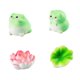 thumbnail image 3 of 4 figuras de ranas de resina en miniatura, adornos para el salpicadero, ranas con hojas, accesorios para el coche, decoración del salpicadero, 3 of 9