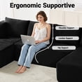 thumbnail image 5 of Vanress 125 Inch Modular Cloud Couch Sectional Sofa for Living Room, Modern Corduroy Boneless Couch, Upholstered Deep Seat U Shape Sofas Couches, No Assembly Required, Black, 5 of 10