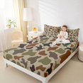thumbnail image 4 of Homewish Retro Camo Pattern Twin Sheet Sets,Rustic Mallard Duck Twin Fitted Sheet,Green Brown Flat Sheet For Boys Teens,Ultra Soft Home Decor,3-Piece, 4 of 7