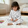 thumbnail image 7 of REDARER Kids Cat DIY Doodle Print Pajama Set, Long Sleeve Two-Piece Sleepwear with Cute Cartoon Character, Cozy & Soft Loungewear for Girls Boys,7-8 Years, 7 of 7
