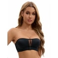 thumbnail image 5 of Unique Bargains Women's Front Closure Wirefree Strapless Tube Bras S Black, 5 of 6