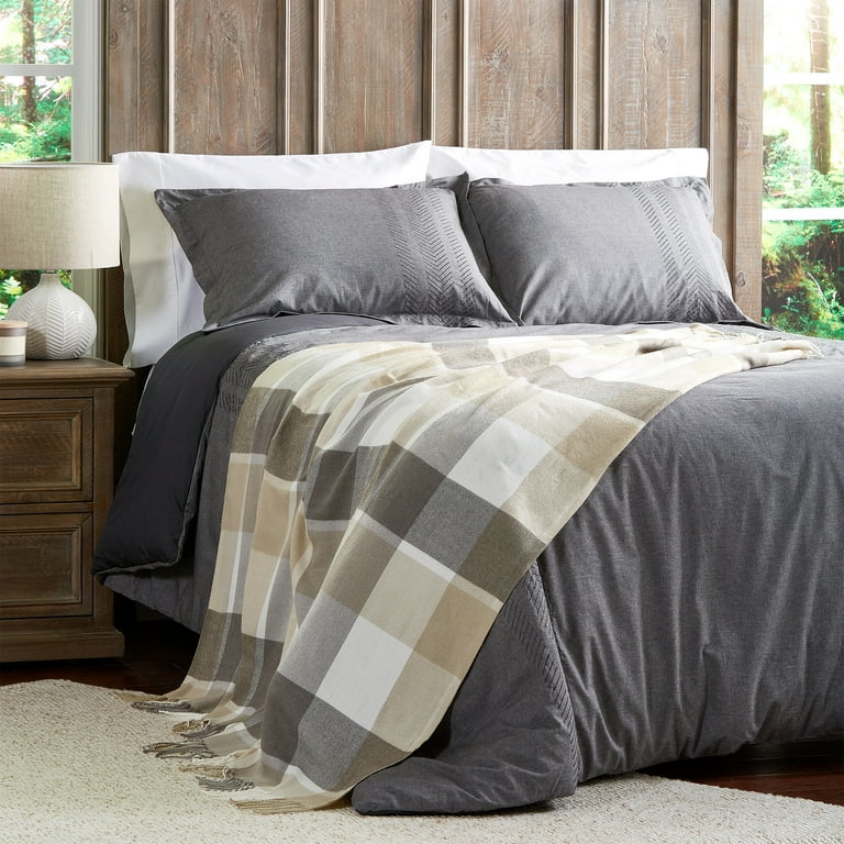 Somerset Home Ovesized Cashmere Like Woven Acrylic Adult Throw Blanket Gray Tan Plaid Walmart