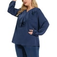 thumbnail image 4 of Agnes Orinda Women's Plus Size Winter Work Formal Ruffle V Neck Chiffon Blouse, 4 of 6