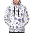 thumbnail image 4 of KLL Lavender Bicycle Print Mens Hoodie Long Sleeve Casual Pullover Hooded Sweatshirt Fashion Drawstring Hoodies with Pocket-Small, 4 of 6