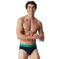 thumbnail image 5 of SCHIESSER calzoncillos Rio 3 unidades para hombre - Serie "95/5", rayas en contraste Azul/Negro/Verde M (Medium), 5 of 5
