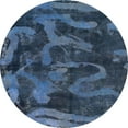 thumbnail image 1 of Ahgly Company Indoor Round Abstract Dark Blue Grey Blue Persian Area Rugs, 4' Round, 1 of 6