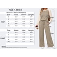 thumbnail image 5 of MOSHU Two Piece Sets for Women Casual Fall Travel Vacation Outfits Color Block Long Sleeve Tops and Drawstring Wide Leg Pants with Pokets Lounge Sets, 5 of 10