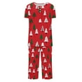 thumbnail image 6 of Nfurl Womens Christmas Pajama Sets Cute Xmas Tree Graphic Short Sleeve Tops and Capri Pants Petite Lounge Set Winter Holiday Party Pjs Red XXXL, 6 of 6