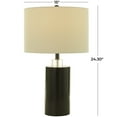 DecMode 24" Thick Stand Black Table Lamp with Cream Cotton Shade