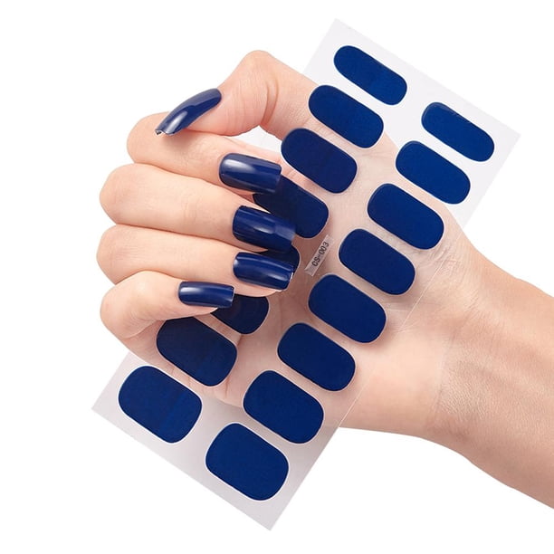 TQEHS Pegatinas de uñas de un solo color extraíbles para verano, 16 unidades, bonitas, nuevas, J8 I5K0