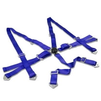 DNA Motoring SB-CL-6P-2-BL Universal 6-Point Racing Seat Belt Harness Camlock Buckle (Pack of 1, Blue)