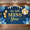 thumbnail image 4 of Gold Theme Farewell Banner Glitter  Send-off Backdrop Heart-shaped Balloons Firework Decorations We Will Miss You Background for Farewell Party Send-off Event Memorial Gathering, 4 of 8
