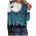 thumbnail image 2 of Ichuanyi liquidación de la moda mujer casualidad casual halloween halloween impreso cuello redondo de camiseta suelta blusa blusa ICHUANYI WER202308216182, 2 of 5