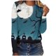 thumbnail image 2 of Ichuanyi liquidación de la moda mujer casualidad casual halloween halloween impreso cuello redondo de camiseta suelta blusa blusa ICHUANYI WER202308216180, 2 of 5