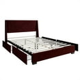 thumbnail image 4 of Castle Place Elegant Retreat Diamond Stitch Velvet Queen Platform Bed with Storage Drawers, Red, 4 of 12