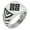 Silver, variant on Stainless Steel Kamei Samurai Crest Chevron Pattern Biker Style Polished Ring