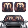 thumbnail image 2 of Windshield Sun Shade, Romantic Rose Animal Couple Foldable Car Sun Shade Windshield for Front, 2 Pieces, 2 of 7