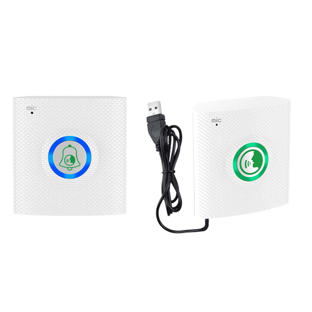 Wireless Long Distance Voice Intercom Full Duplex Door Phone Two Way Audio Doorbell Welcome Chime Elderly Bell White,1 pairs x Smart intercom doorbell,White