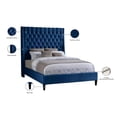 thumbnail image 2 of Maklaine Contemporary Upholstery Navy Velvet Queen Bed, 2 of 10