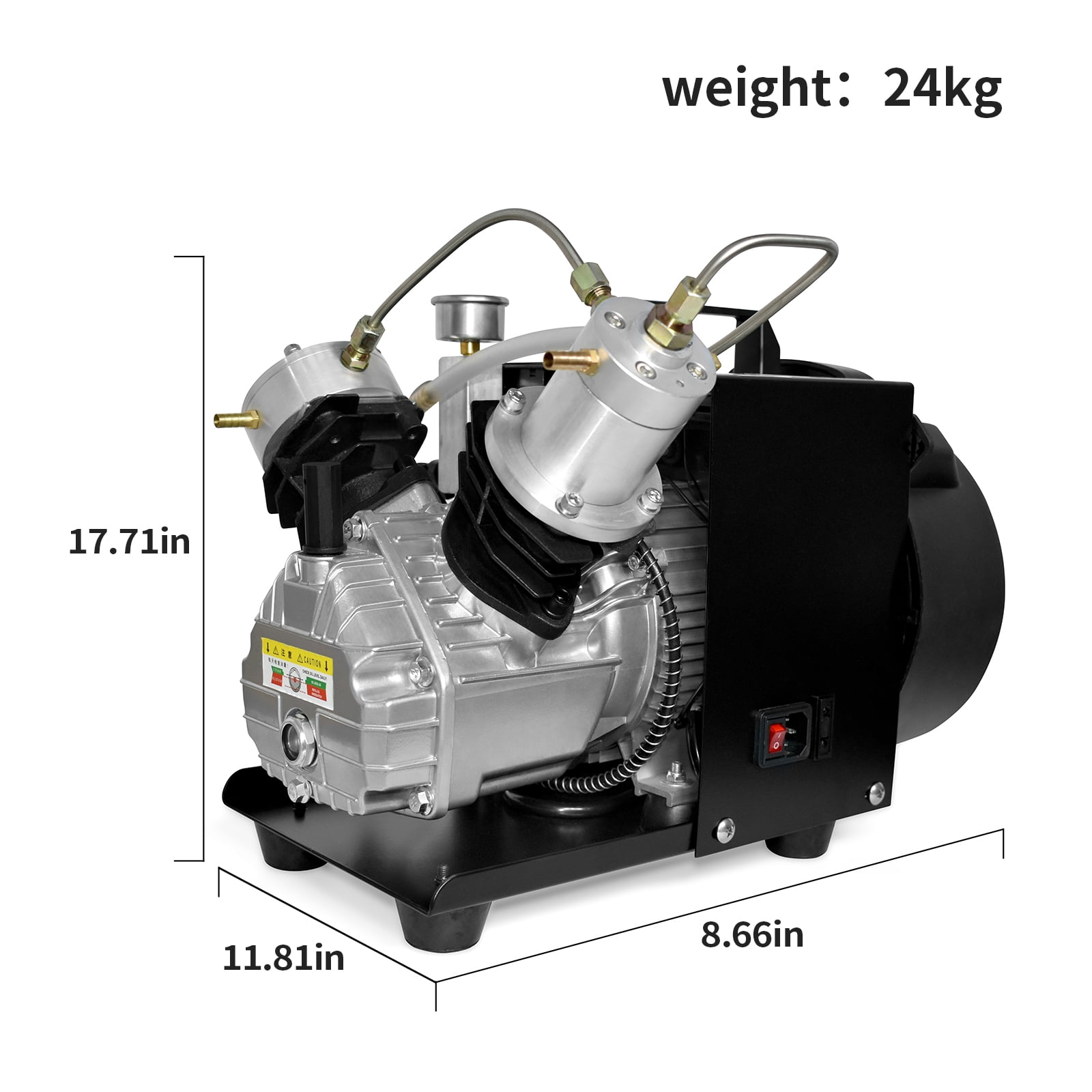 TUXING Pcp Compressor,4500Psi/300Bar/30Mpa,High Pressure Compressor with Double-Cylinder Mini Portable Air Compressor for Scuba Tank Pcp Air Rifle Paintball Gun Inflation