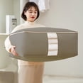 thumbnail image 1 of Feltree Large Capacity Clothes Storage Bag Organizer with Reinforced Handle Thick Fabric for Comforters Blankets Bedding Foldable with Sturdy Zipper Clear Window, 1 of 8