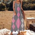 thumbnail image 2 of Diamond Grid Pattern 2025 Dress Women Outfit Festival Woman Summer Women for Sensual Sleeveless, 2 of 5