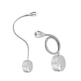 thumbnail image 4 of Lámpara de lectura LED de noche, lámpara de pared flexible con cuello de cisne, luces nocturnas para dormitorio (plata cepillada, luz blanca, 3 W), 4 of 5