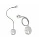 thumbnail image 5 of Lámpara de lectura LED de noche, lámpara de pared flexible con cuello de cisne, luz nocturna para dormitorio (plateado cepillado, blanco, 3 W), 5 of 7