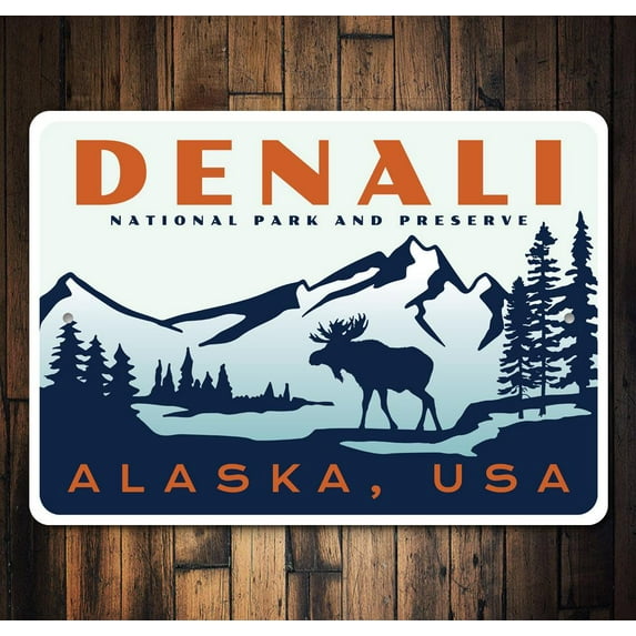 Denali Novelty Decor, Metal Wall Sign - 10x14 Inches