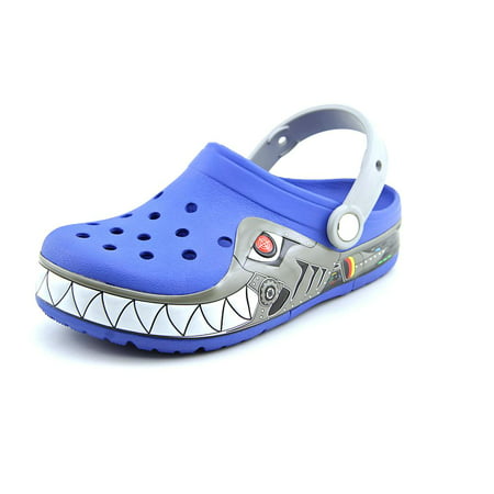 Crocs Crocslight Robo Shark Clog Sandal Shoe - Sea Blue/Silver - Boys ...