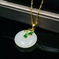 thumbnail image 4 of HOOUN White Jade Donut Pendant Chalcedony 925 Silver Natural Jewelry Luxury Necklace, 4 of 9