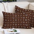thumbnail image 2 of Brown Horseshoe Throw Pillow Covers, Western Country Star Vintage Soft Breathable Pillow Cases with Invisible Zipper for Sleeping, Small Pillowcases for Couch Bed Sofa Chair 16x24 Inches, 2 of 9