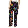 thumbnail image 3 of Uemuo Rainbow Jellyfishes Pattern Women's Wide Leg Palazzo Lounge Pants with Pockets Light Weight Loose Comfy Casual Pajama Pants-, 3 of 9