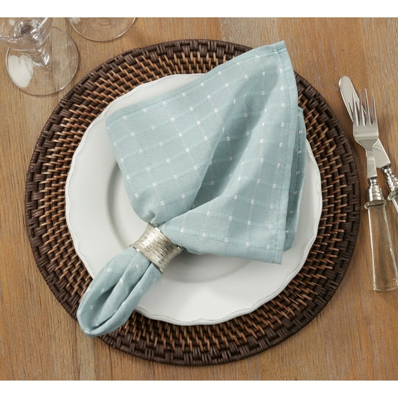Saro Lifestyle Cotton Blend Stitched Line Table Napkin (Set of 4)