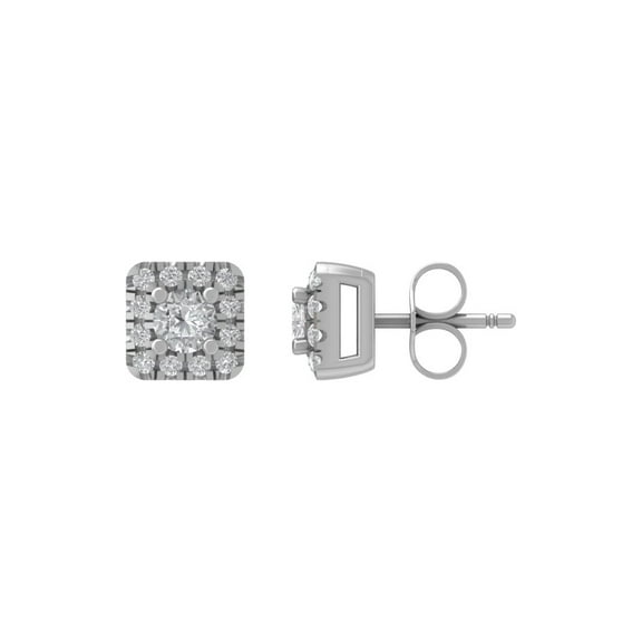 ARAIYA FINE JEWELRY 14K White Gold Round Lab-Grown Diamond Halo Earrings (1 cttw, VS1 Clarity, D-E Color)