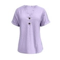 thumbnail image 4 of Sakmal Cotton T Shirts for Women Short Sleeve Basic V-Neck Solid shirts T-Shirts Womens Summer Tops, 4 of 8