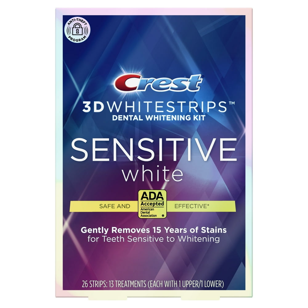 Crest 3D Whitestrips Sensitive White Teeth Whitening Kit, 26 Strips
