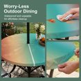 thumbnail image 5 of Round Outdoor Tablecloth with Umbrella Hole and Zipper, Yellow Green Orange Ombre Tablecloth with Elastic Waterproof, Modern Art Abstract Aesthetics Patio Table Covers for 45" - 54" Pool Tables, 5 of 9