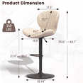 thumbnail image 4 of Waleaf Modern Adjustable Bar Stool Faux Leather Bar Stool, White (Set of 2), 4 of 7