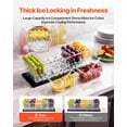 thumbnail image 2 of VEVOR Chilled Condiment Server Caddy, 5 Compartment Ice Cooled Serving Container, Plastic Fruit Garnish Tray Platter with Separate Lid, for Taco Salad Bar Accessories, Party Home Restaurant Supplies, 2 of 9