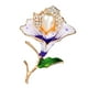 PVCS Broche à l'Huile Nostalgique Élégante de Peinture de Perle de Fleur pour les Bijoux de Femmes – image 1 sur 5