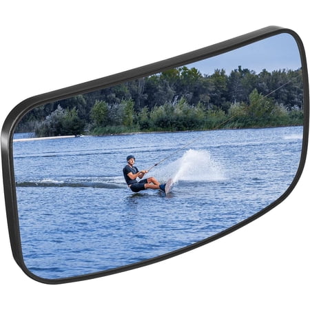 Upgrade Marine Boat Rear View Mirror 300° Curved Surface 4.5"x8" for Ski Boat Pontoon Boat Water Skiing Watercraft Surfing