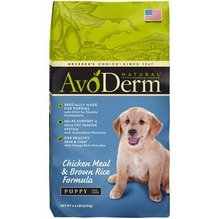 AvoDerm Puppy Food, Natural Chicken Meal and Brown Rice Formula, (Best Puppy Food For Pregnant Dogs)