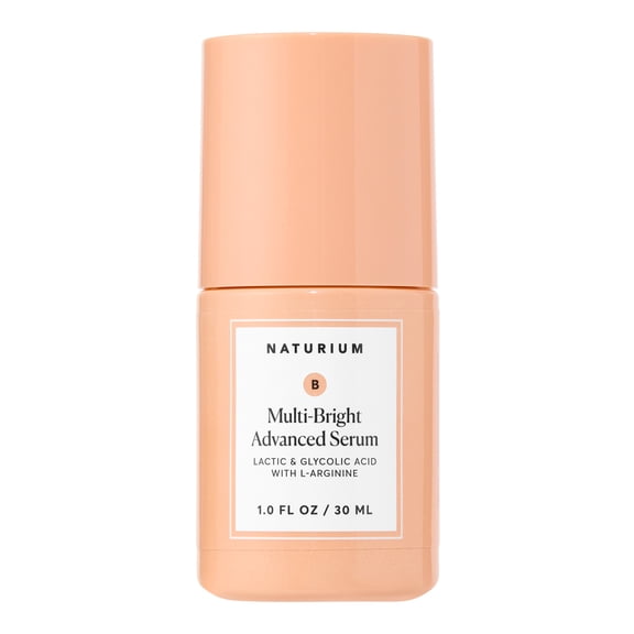Naturium Multi-Bright Advanced Serum, Exfoliating Skincare for Radiant Glow with L-Arginine, Lactic & Glycolic Acid, 30 mL / 1.0 fl oz