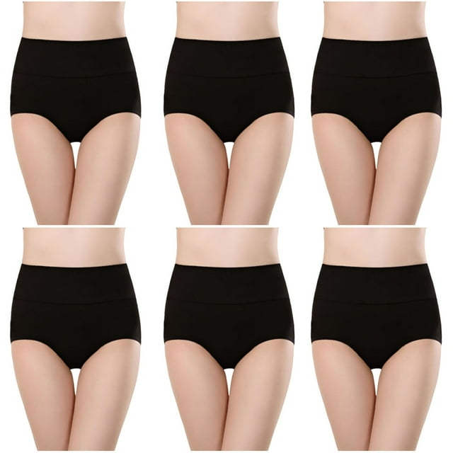 Plebaso Culottes en Coton Taille Haute pour Femmes, Couvrance Totale, Culottes pour Dames, Multipack, Tailles Régulières et Plus