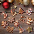 thumbnail image 6 of Christmas tree decoration, gingerbread man wooden pendant set, 24 piece set, 6 of 16