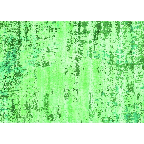 Ahgly Company Indoor Rectangle Oriental Green Industrial Area Rugs, 7' x 10'