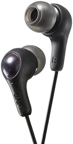 JVC Cool and Comfortable Gumy Plus Earbuds, Olive Black (HAFX7B)