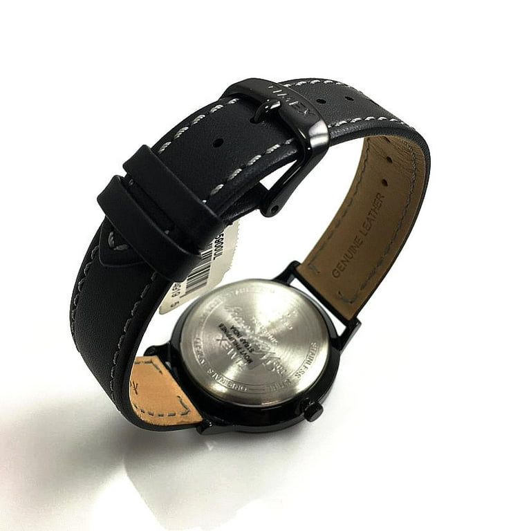 Men s Timex Waterbury Classic Black Leather Strap Watch TW2P95900